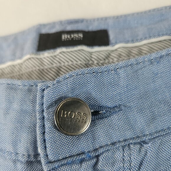 Hugo Boss Men's Size 38x34 Blue Linen Cotton Pants Iowa Regular Fit - Picture 5 of 15